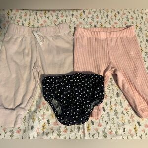 💖 3 piece 💖 Pink and Navy Baby baby bottoms Set 3 months